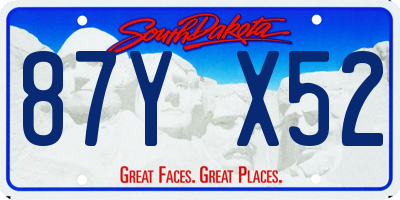 SD license plate 87YX52