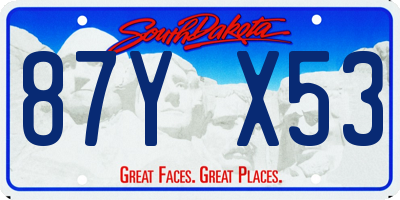 SD license plate 87YX53