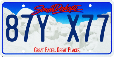 SD license plate 87YX77