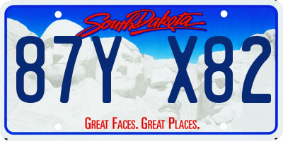 SD license plate 87YX82