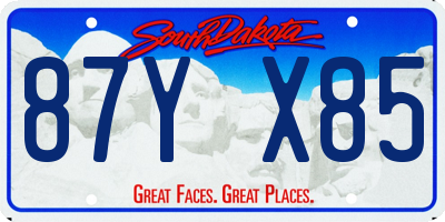SD license plate 87YX85