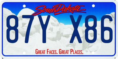 SD license plate 87YX86