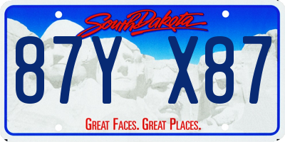 SD license plate 87YX87