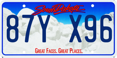 SD license plate 87YX96