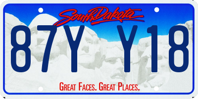 SD license plate 87YY18