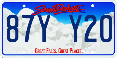 SD license plate 87YY20