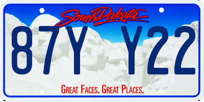 SD license plate 87YY22