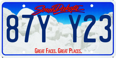 SD license plate 87YY23