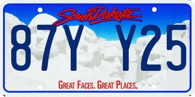 SD license plate 87YY25