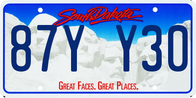 SD license plate 87YY30