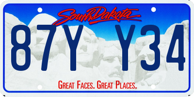 SD license plate 87YY34