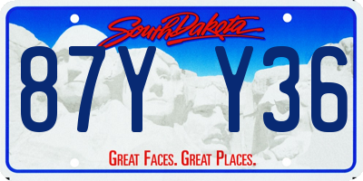 SD license plate 87YY36