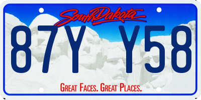 SD license plate 87YY58