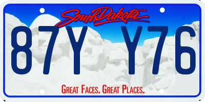 SD license plate 87YY76