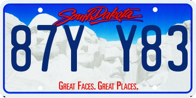 SD license plate 87YY83