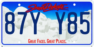 SD license plate 87YY85