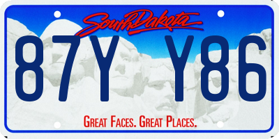 SD license plate 87YY86