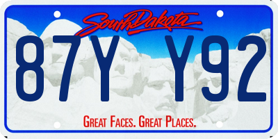 SD license plate 87YY92