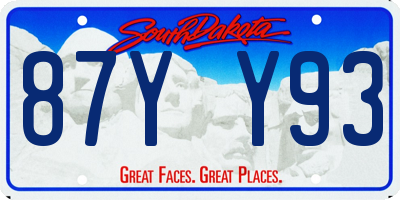 SD license plate 87YY93