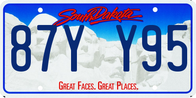 SD license plate 87YY95