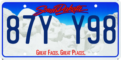 SD license plate 87YY98