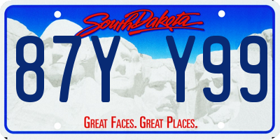 SD license plate 87YY99