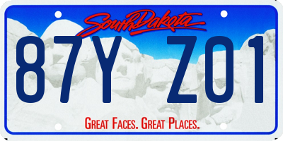SD license plate 87YZ01