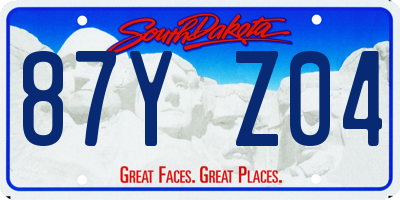 SD license plate 87YZ04