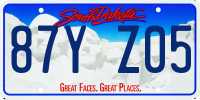 SD license plate 87YZ05