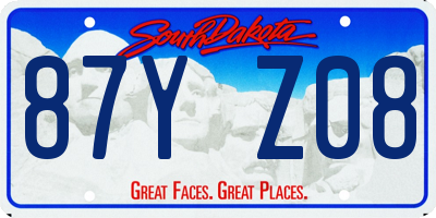 SD license plate 87YZ08