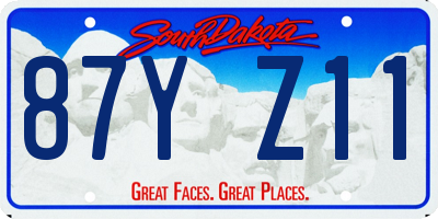 SD license plate 87YZ11