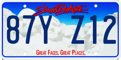 SD license plate 87YZ12