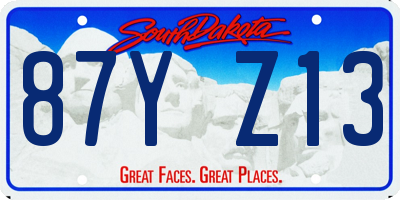 SD license plate 87YZ13