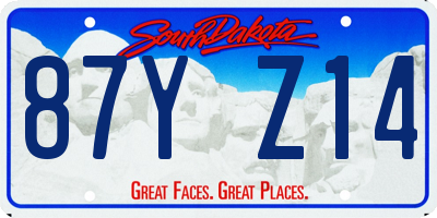 SD license plate 87YZ14
