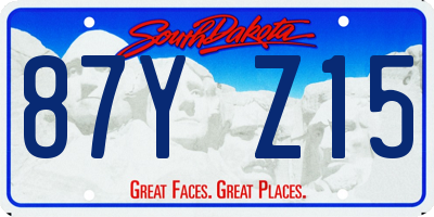 SD license plate 87YZ15