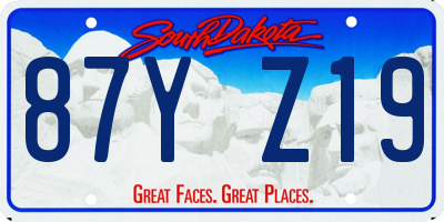 SD license plate 87YZ19
