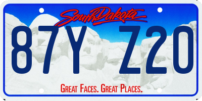 SD license plate 87YZ20