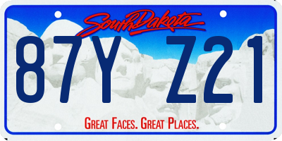 SD license plate 87YZ21