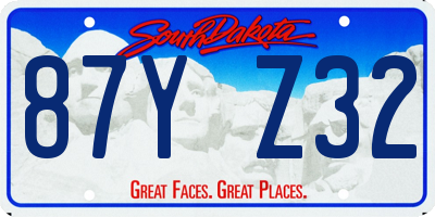 SD license plate 87YZ32