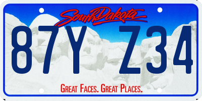 SD license plate 87YZ34