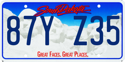 SD license plate 87YZ35