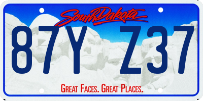 SD license plate 87YZ37