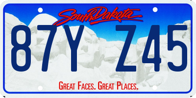 SD license plate 87YZ45