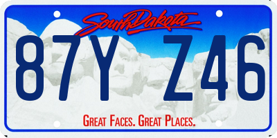 SD license plate 87YZ46