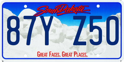 SD license plate 87YZ50