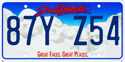 SD license plate 87YZ54