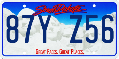 SD license plate 87YZ56