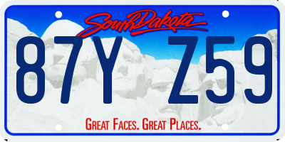 SD license plate 87YZ59