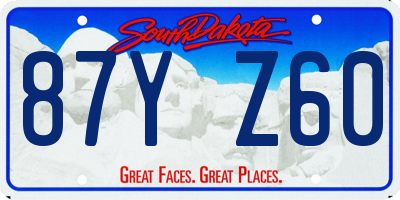 SD license plate 87YZ60