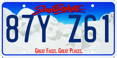 SD license plate 87YZ61